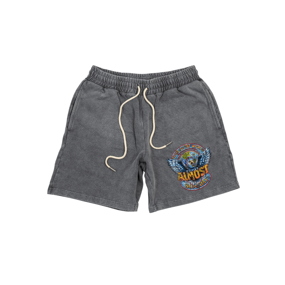 Almost Someday - World Fleece Shorts - Charcoal