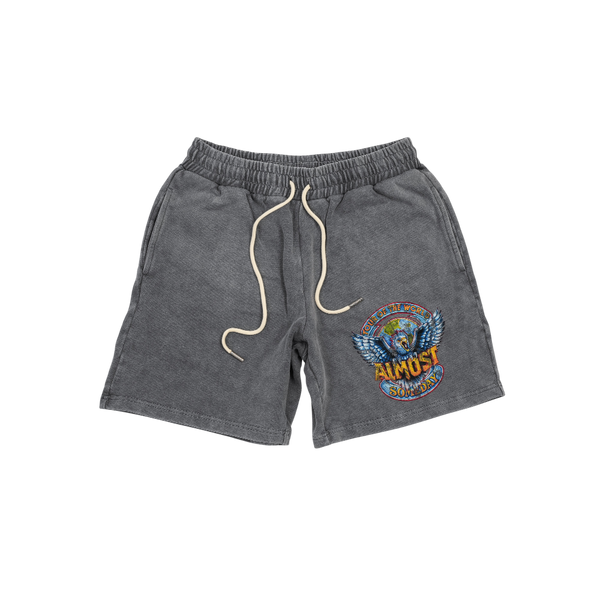 Almost Someday - World Fleece Shorts - Charcoal