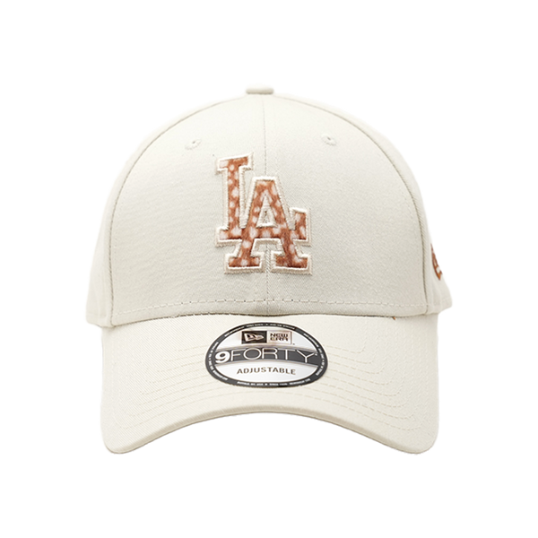 New Era - Faux Pony LA Dodger Curved Snapback Hat - Tan