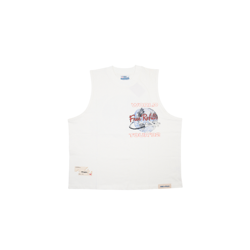 Free Refills - World Cut Off Tee - White