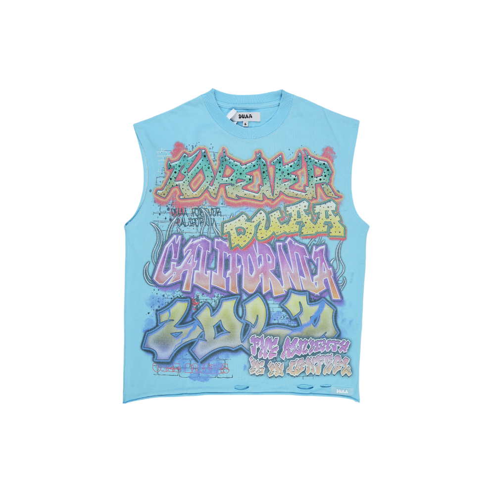 Duaa - Wall Cutoff Tee - Blue