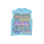 Duaa - Wall Cutoff Tee - Blue